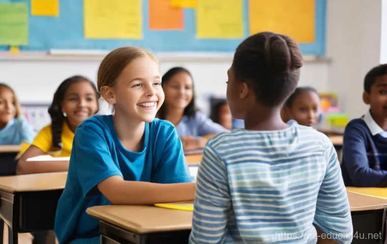 심리적 안전과 교육 - **Prompt:** A vibrant and inclusive classroom scene featuring a diverse group of middle school stude...