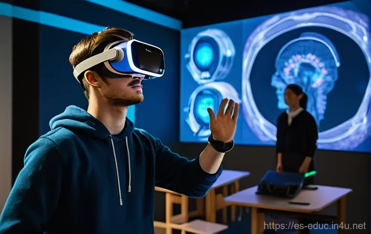 고등교육 혁신 - **AI-Powered Personalized Learning:** A diverse group of university students, appearing to be around...